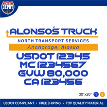 Load image into Gallery viewer, Truck Door Decal With USDOT, MC, GVW, CA