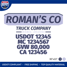 Load image into Gallery viewer, Truck Door Decal With USDOT, MC, GVW, CA