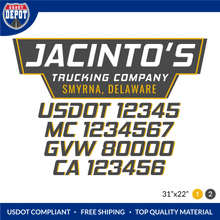 Load image into Gallery viewer, Truck Door Decal With USDOT, MC, GVW, CA