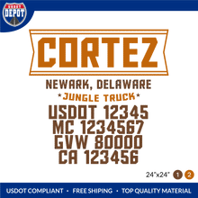 Load image into Gallery viewer, Truck Door Decal With USDOT, MC, GVW, CA