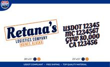 Load image into Gallery viewer, Truck Door Decal With USDOT, MC, GVW, CA