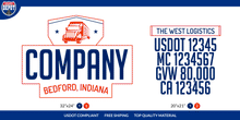 Load image into Gallery viewer, Truck Door Decal With USDOT, MC, GVW, CA