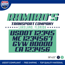 Load image into Gallery viewer, Truck Door Decal With USDOT, MC, GVW, CA