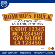 Load image into Gallery viewer, Truck Door Decal With USDOT, MC, GVW, CA