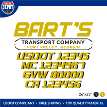 Load image into Gallery viewer, Truck Door Decal With USDOT, MC, GVW, CA