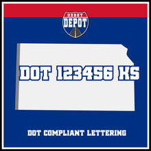 Load image into Gallery viewer, USDOT Number Sticker Decal Lettering Kansas (2-Pack)