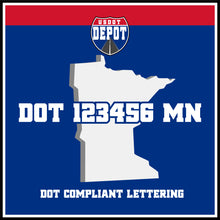Load image into Gallery viewer, USDOT Number Sticker Decal Lettering Minnesota (2-Pack)