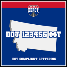 Load image into Gallery viewer, USDOT Number Sticker Decal Lettering Montana (2-Pack)