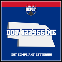 Load image into Gallery viewer, USDOT Number Sticker Decal Lettering Nebraska (2-Pack)