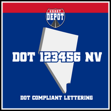 Load image into Gallery viewer, USDOT Number Sticker Decal Lettering Nevada (2-Pack)