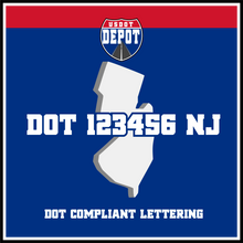 Load image into Gallery viewer, USDOT Number Sticker Decal Lettering New Jersey (2-Pack)