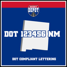 Load image into Gallery viewer, USDOT Number Sticker Decal Lettering New Mexico (2-Pack)