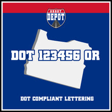 Load image into Gallery viewer, USDOT Number Sticker Decal Lettering Oregon (2-Pack)