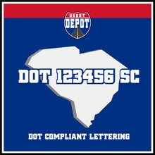 Load image into Gallery viewer, USDOT Number Sticker Decal Lettering South Carolina (2-Pack)