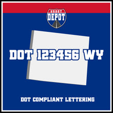 Load image into Gallery viewer, USDOT Number Sticker Decal Lettering Wyoming (2-Pack)