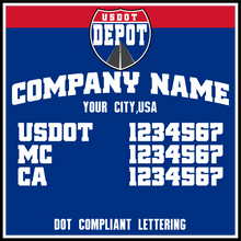 Load image into Gallery viewer, Arched Company Name Lettering Decal with USDOT MC & CA Number Sticker (2-Pack)