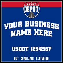 Load image into Gallery viewer, Arched Trucking Business Name with USDOT Number Decal Lettering (2-Pack)