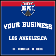 Load image into Gallery viewer, Arched Business Name Truck Door Lettering Decal with Origin City (2-Pack)