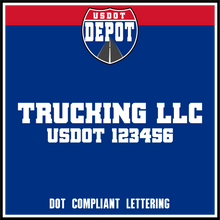 Load image into Gallery viewer, Trucking Business Name with USDOT Lettering Number Decal (2-Pack)