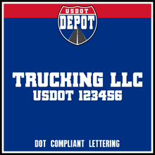 Load image into Gallery viewer, Trucking Company Name with USDOT Lettering Number Decal (2-Pack)