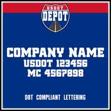 Load image into Gallery viewer, Company Name Truck Door Lettering Decal with USDOT & MC (2-Pack)