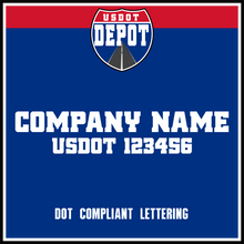 Load image into Gallery viewer, Company Name with USDOT Lettering Number Decal Sticker (2-Pack)