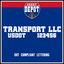 Load image into Gallery viewer, Transport Name with USDOT Number Lettering Sticker Decal (2-Pack)