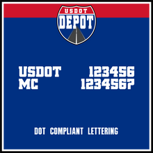 Load image into Gallery viewer, US DOT & MC Number Sticker Decal Lettering 2 Rows (2-Pack)