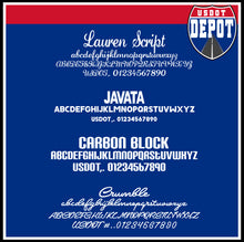 Load image into Gallery viewer, Arched Transport Name with USDOT Number Lettering Decal (2-Pack)