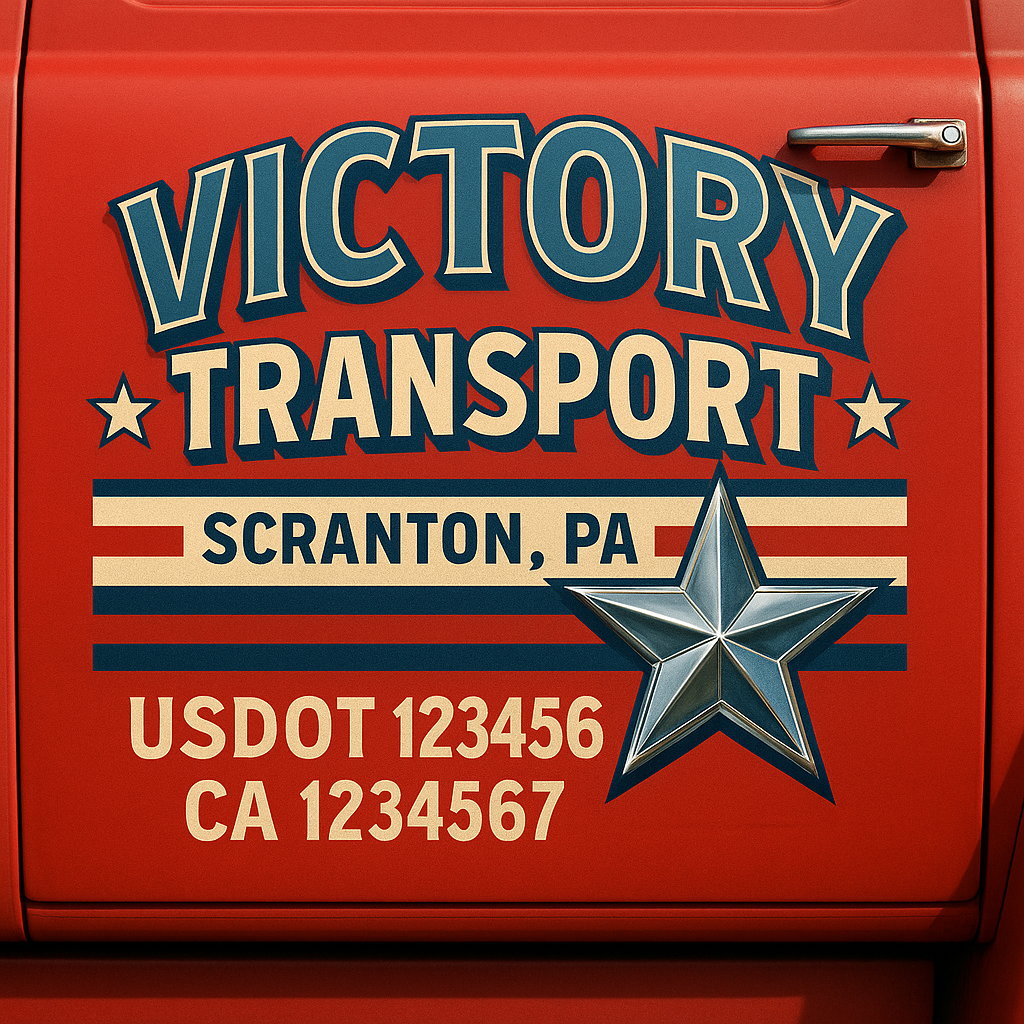 Custom Trucking, Logistics, Work Truck, Semi-Truck, Truck Door Decal Sticker Lettering (Set of 2)