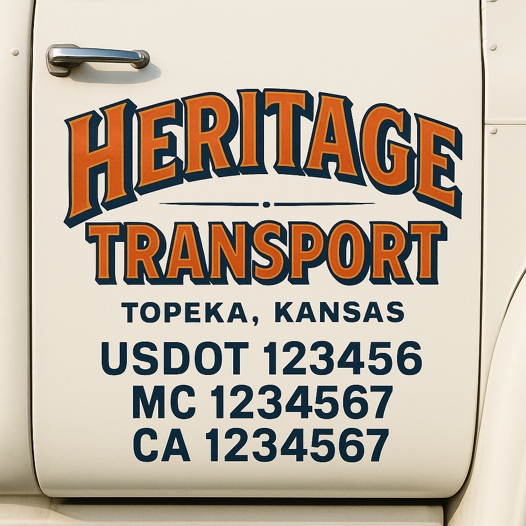 Custom Trucking, Logistics, Work Truck, Semi-Truck, Truck Door Decal Sticker Lettering (Set of 2)