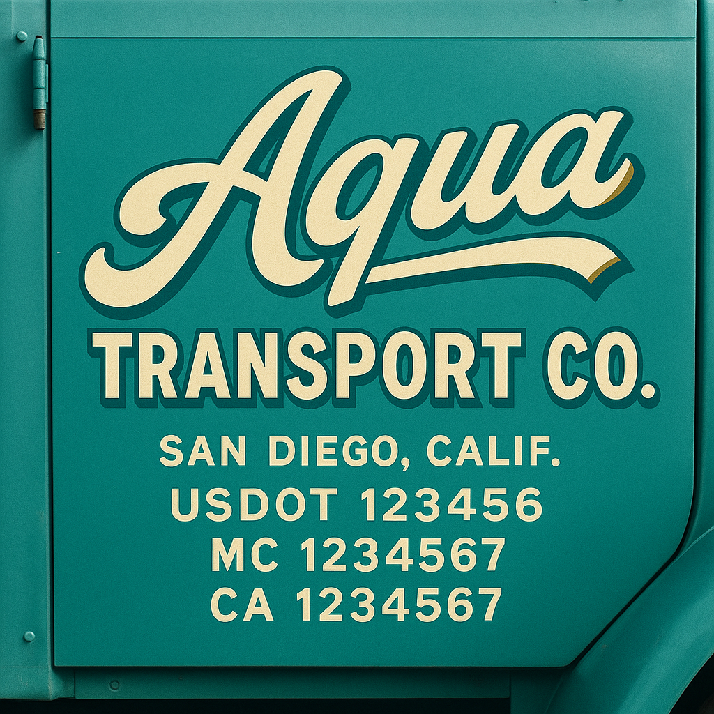 Custom Trucking, Logistics, Work Truck, Semi-Truck, Truck Door Decal Sticker Lettering (Set of 2)