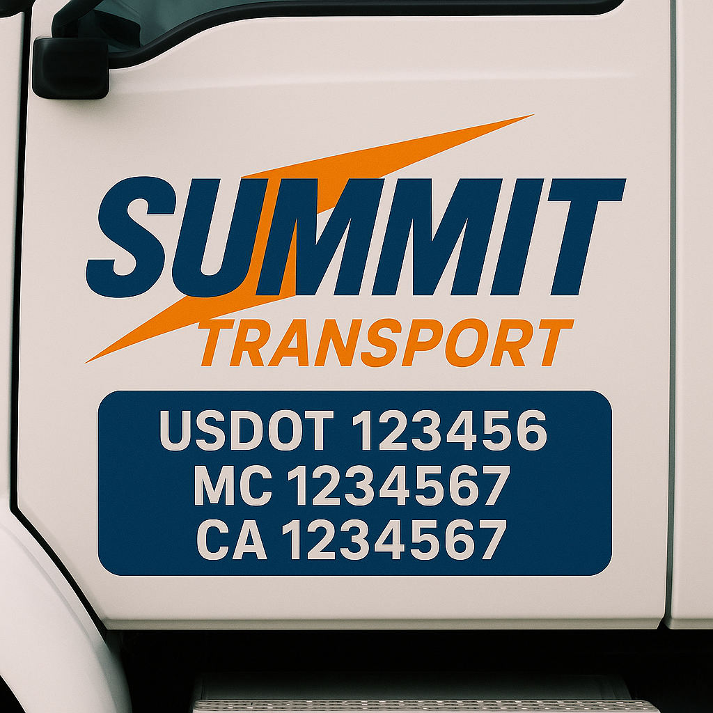 Custom Trucking, Logistics, Work Truck, Semi-Truck, Truck Door Decal Sticker Lettering (Set of 2)