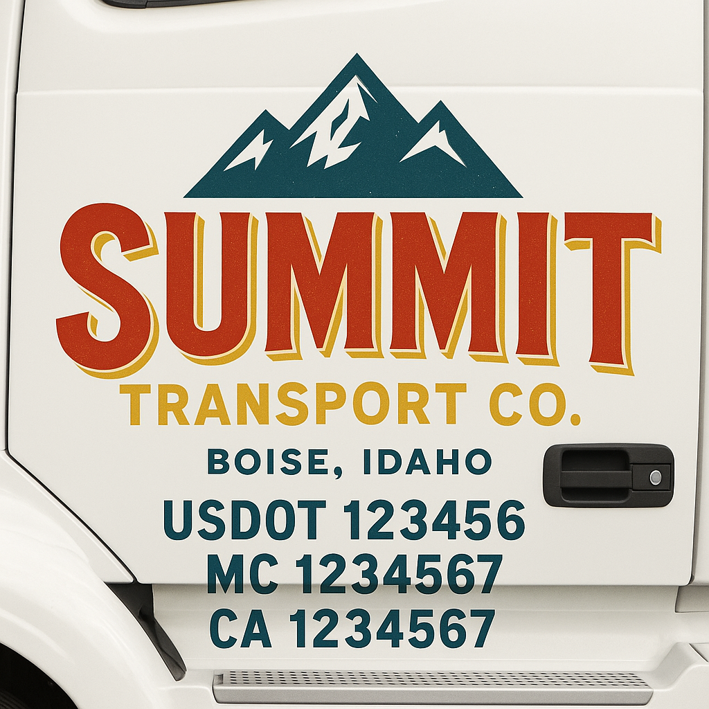 Custom Trucking, Logistics, Work Truck, Semi-Truck, Truck Door Decal Sticker Lettering (Set of 2)