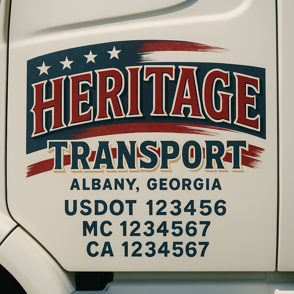 Custom Trucking, Logistics, Work Truck, Semi-Truck, Truck Door Decal Sticker Lettering (Set of 2)