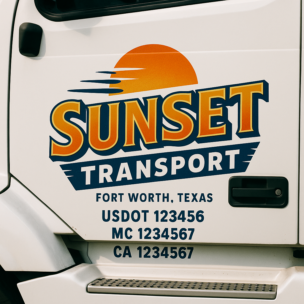 Custom Trucking, Logistics, Work Truck, Semi-Truck, Truck Door Decal Sticker Lettering (Set of 2)
