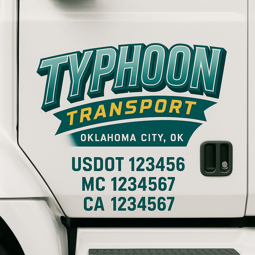 Custom Trucking, Logistics, Work Truck, Semi-Truck, Truck Door Decal Sticker Lettering (Set of 2)