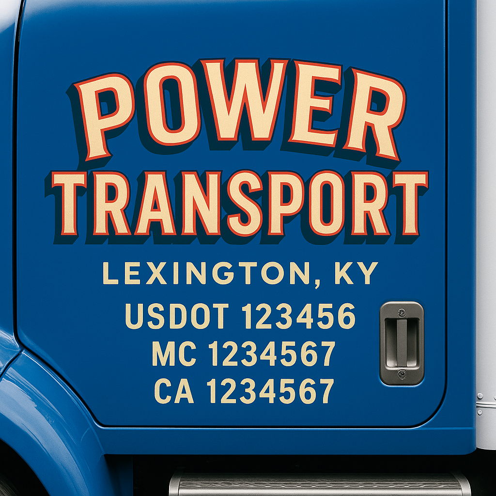 Custom Trucking, Logistics, Work Truck, Semi-Truck, Truck Door Decal Sticker Lettering (Set of 2)