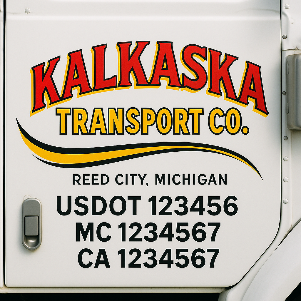 Custom Trucking, Logistics, Work Truck, Semi-Truck, Truck Door Decal Sticker Lettering (Set of 2)