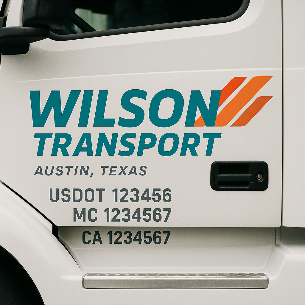 Custom Trucking, Logistics, Work Truck, Semi-Truck, Truck Door Decal Sticker Lettering (Set of 2)