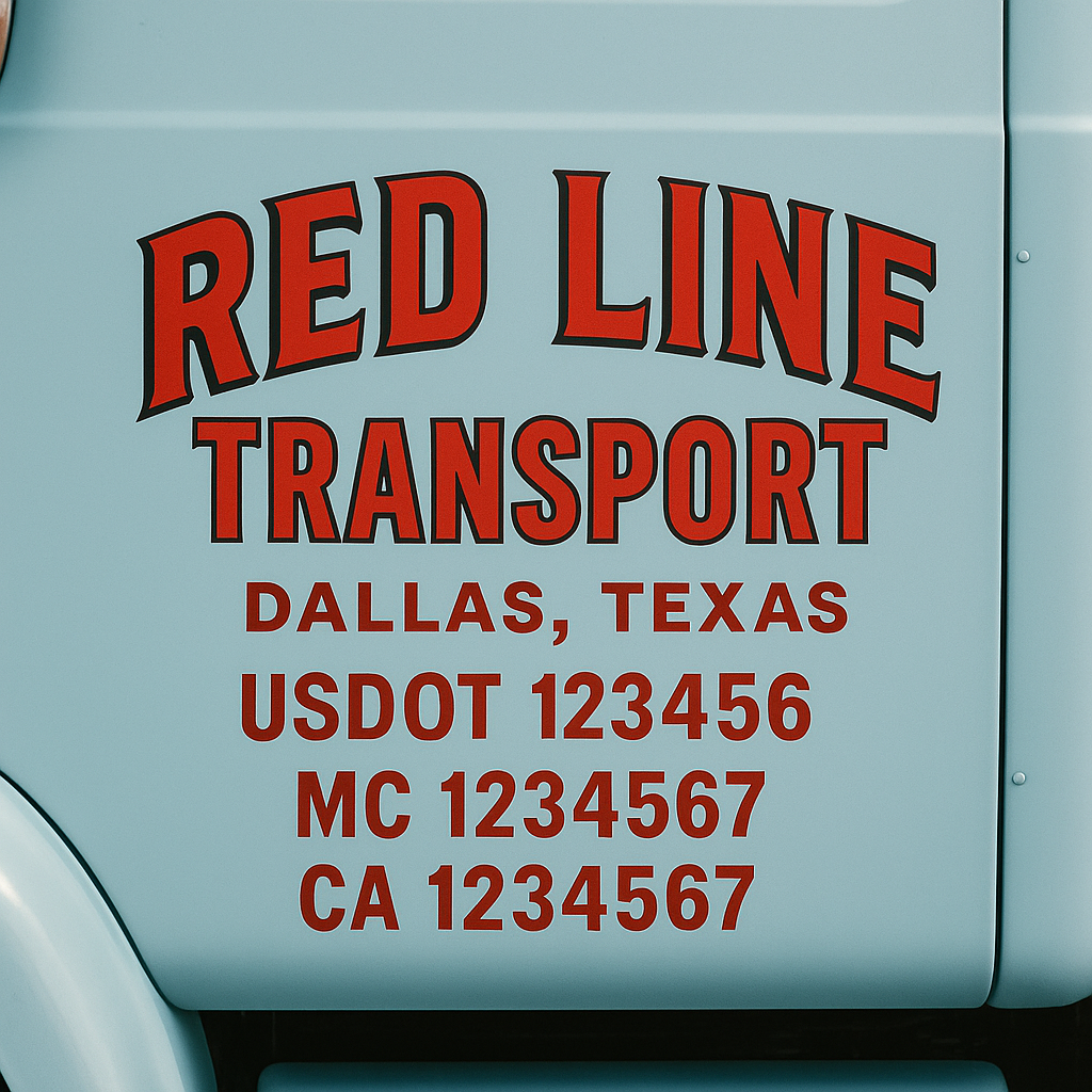Custom Trucking, Logistics, Work Truck, Semi-Truck, Truck Door Decal Sticker Lettering (Set of 2)