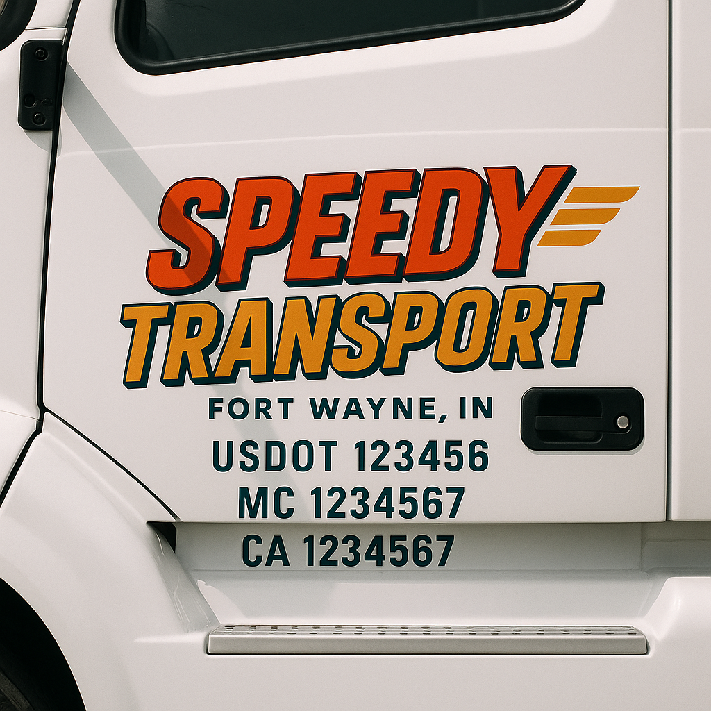 Custom Trucking, Logistics, Work Truck, Semi-Truck, Truck Door Decal Sticker Lettering (Set of 2)