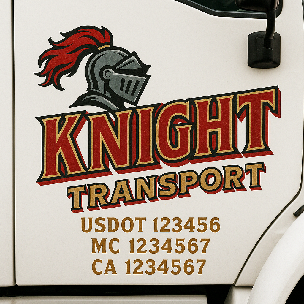 Custom Trucking, Logistics, Work Truck, Semi-Truck, Truck Door Decal Sticker Lettering (Set of 2)