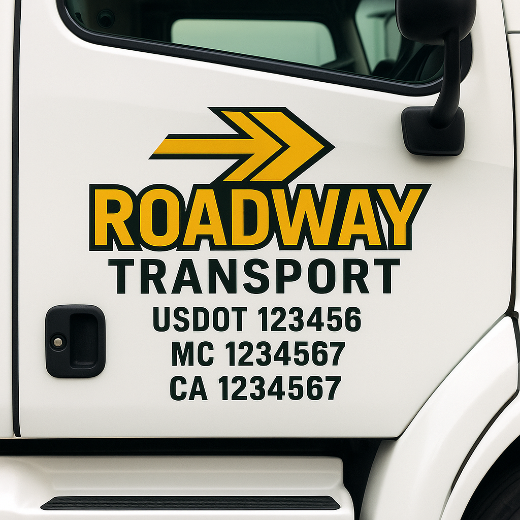 Custom Trucking, Logistics, Work Truck, Semi-Truck, Truck Door Decal Sticker Lettering (Set of 2)