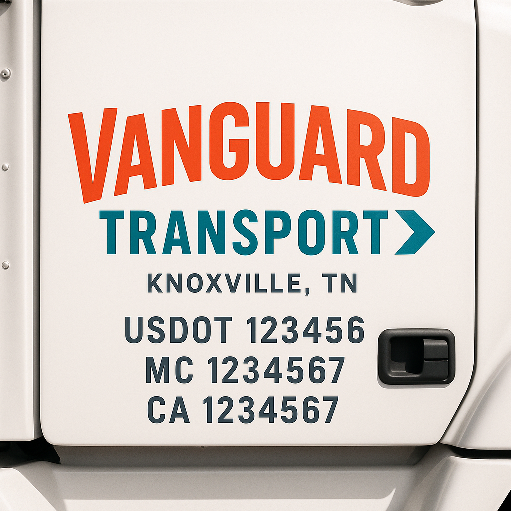 Custom Trucking, Logistics, Work Truck, Semi-Truck, Truck Door Decal Sticker Lettering (Set of 2)