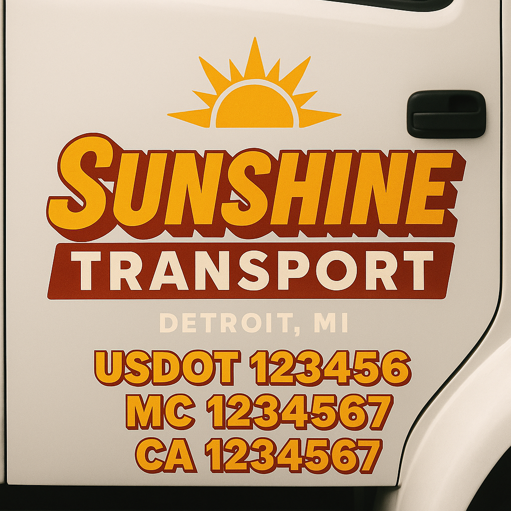 Custom Trucking, Logistics, Work Truck, Semi-Truck, Truck Door Decal Sticker Lettering (Set of 2)