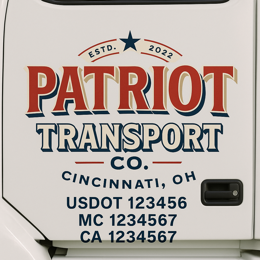 Custom Trucking, Logistics, Work Truck, Semi-Truck, Truck Door Decal Sticker Lettering (Set of 2)
