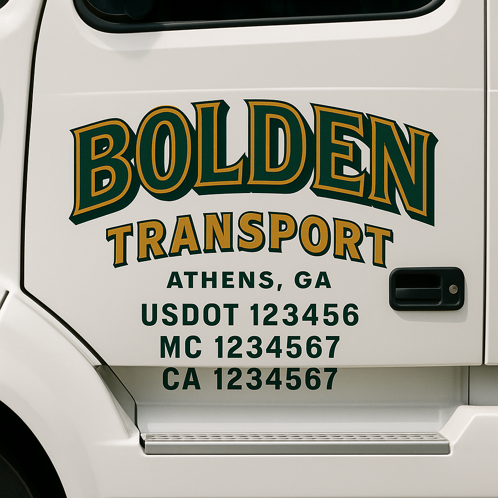 Custom Trucking, Logistics, Work Truck, Semi-Truck, Truck Door Decal Sticker Lettering (Set of 2)