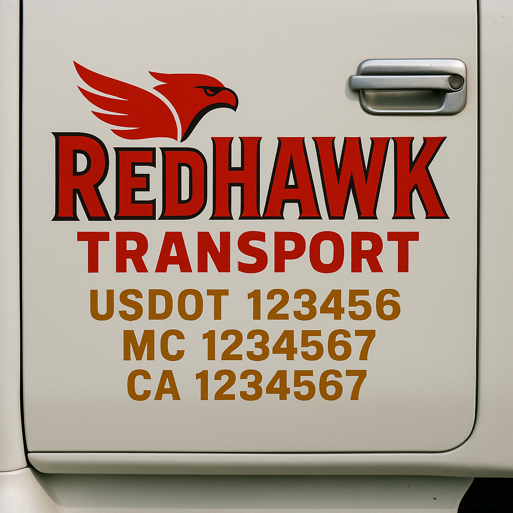 Custom Trucking, Logistics, Work Truck, Semi-Truck, Truck Door Decal Sticker Lettering (Set of 2)