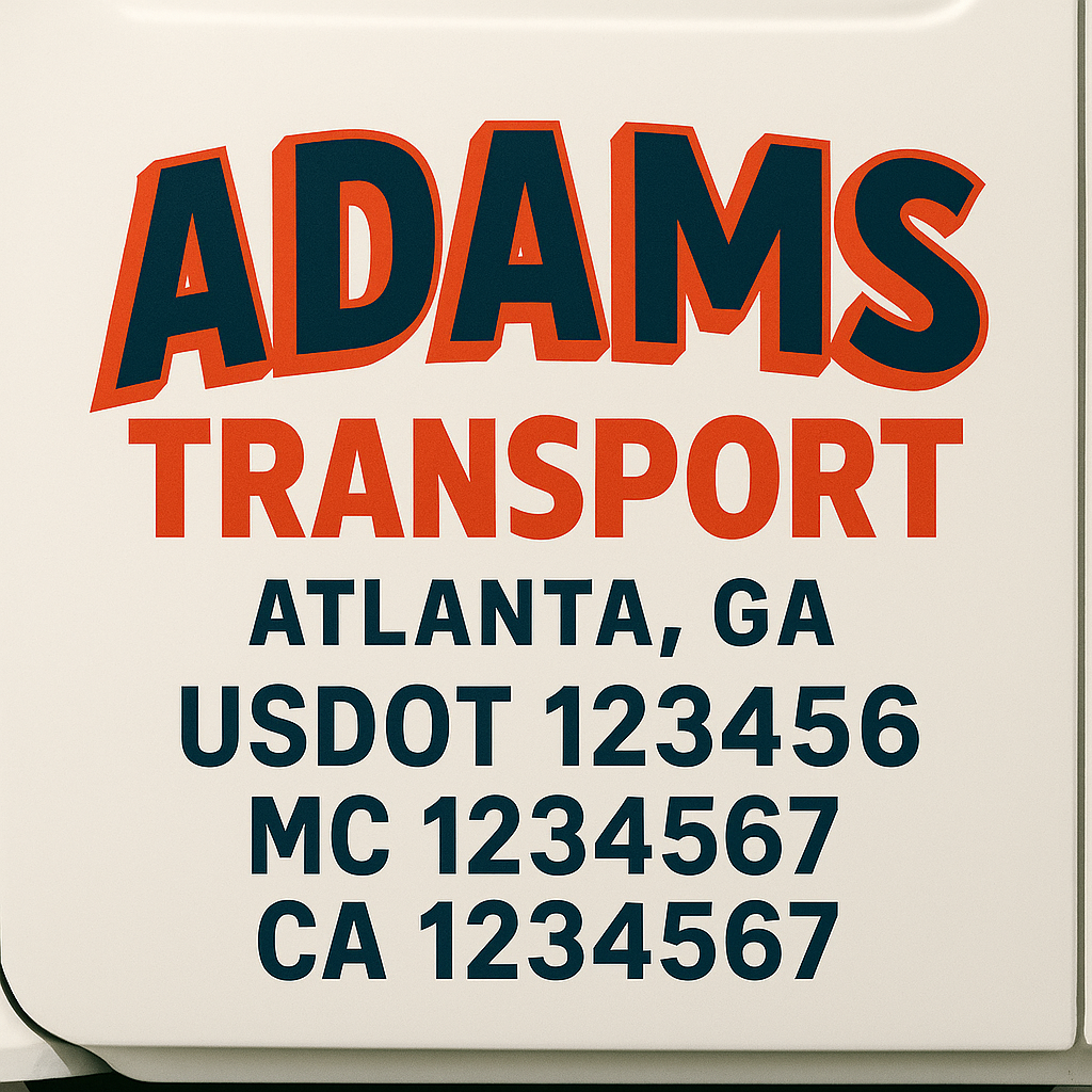 Custom Trucking, Logistics, Work Truck, Semi-Truck, Truck Door Decal Sticker Lettering (Set of 2)